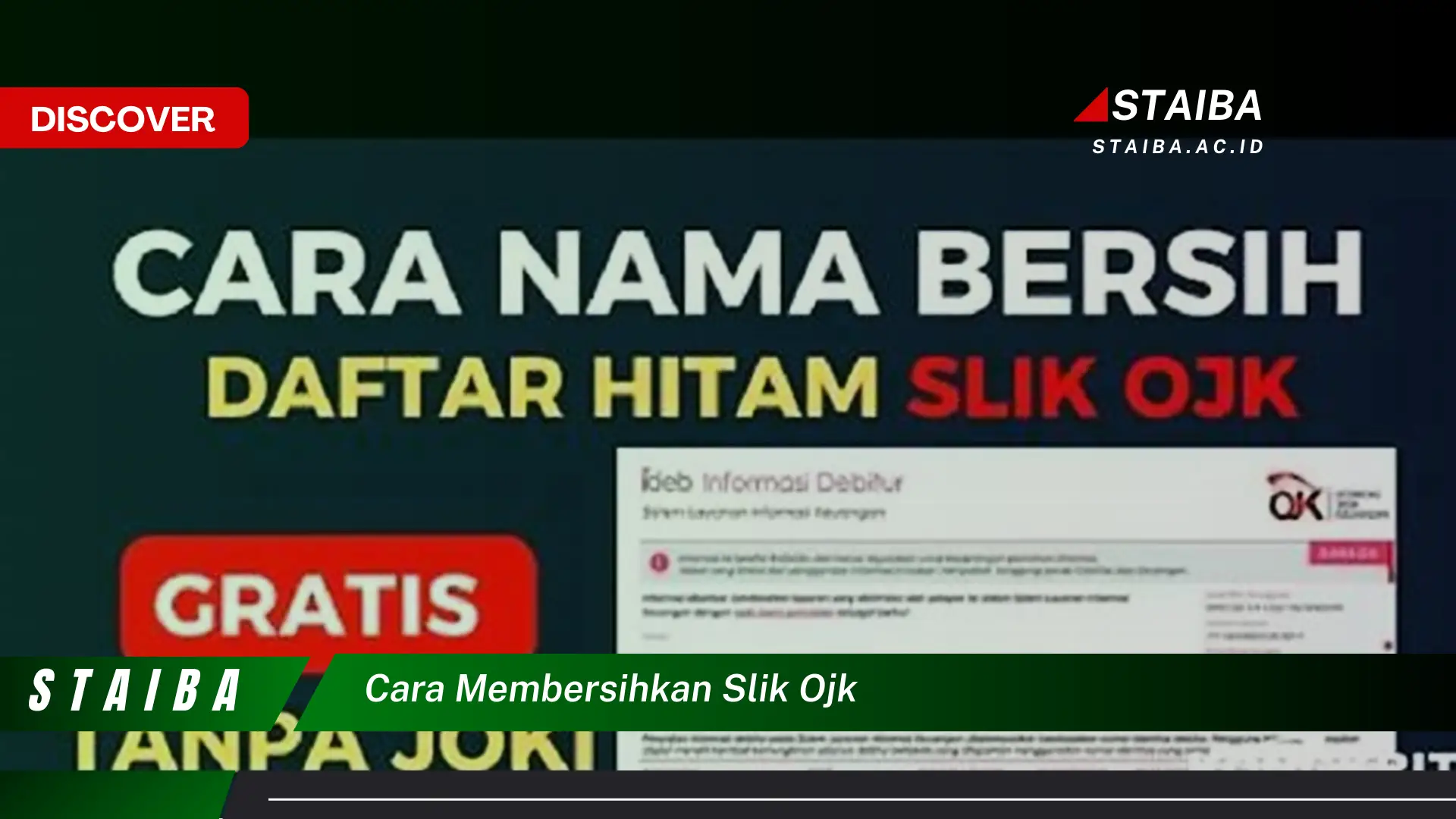 cara membersihkan slik ojk