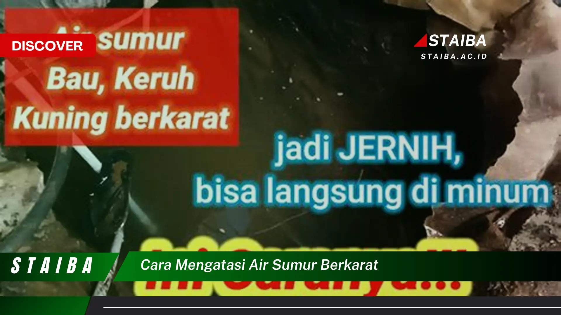 cara mengatasi air sumur berkarat