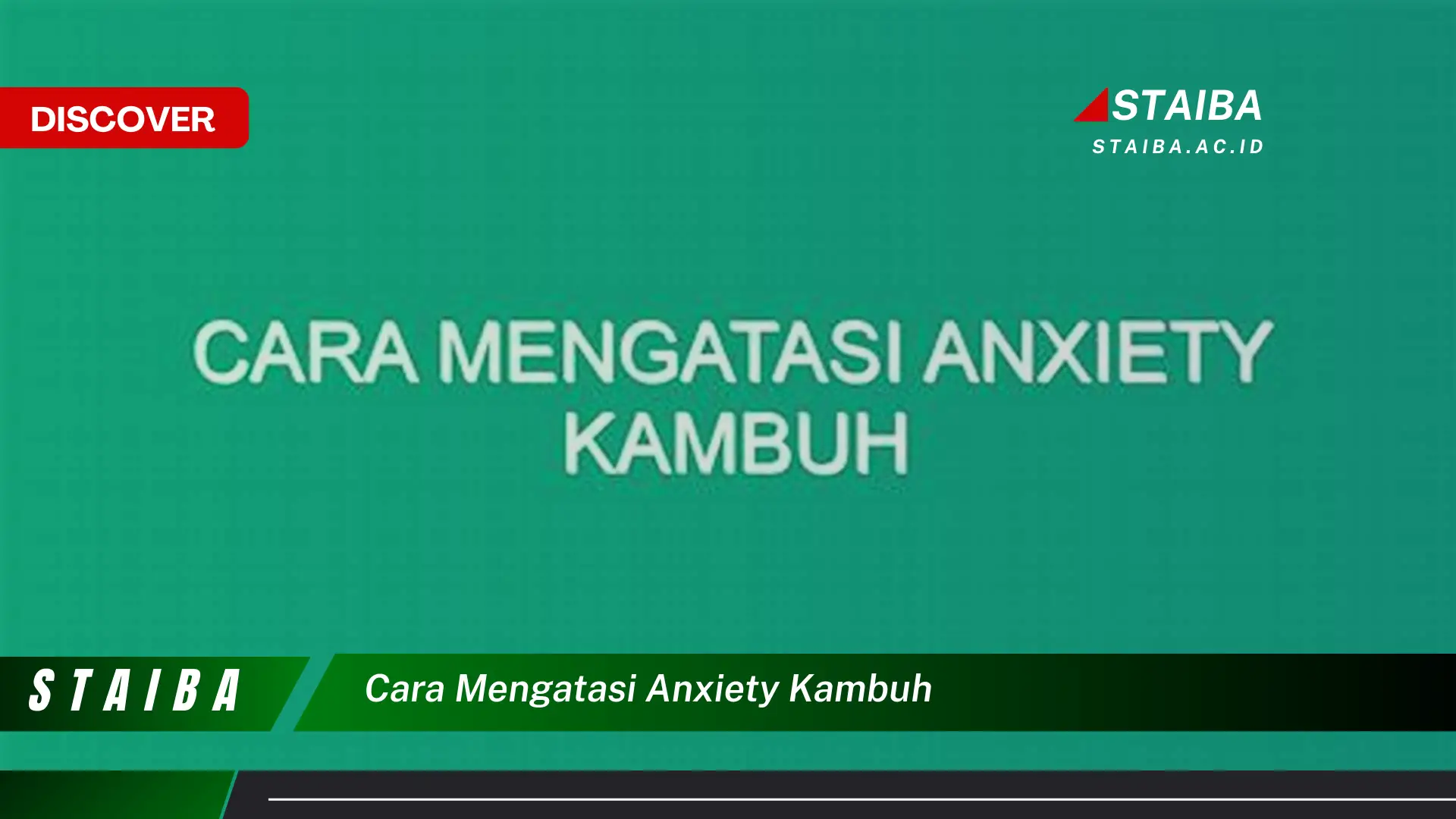 cara mengatasi anxiety kambuh