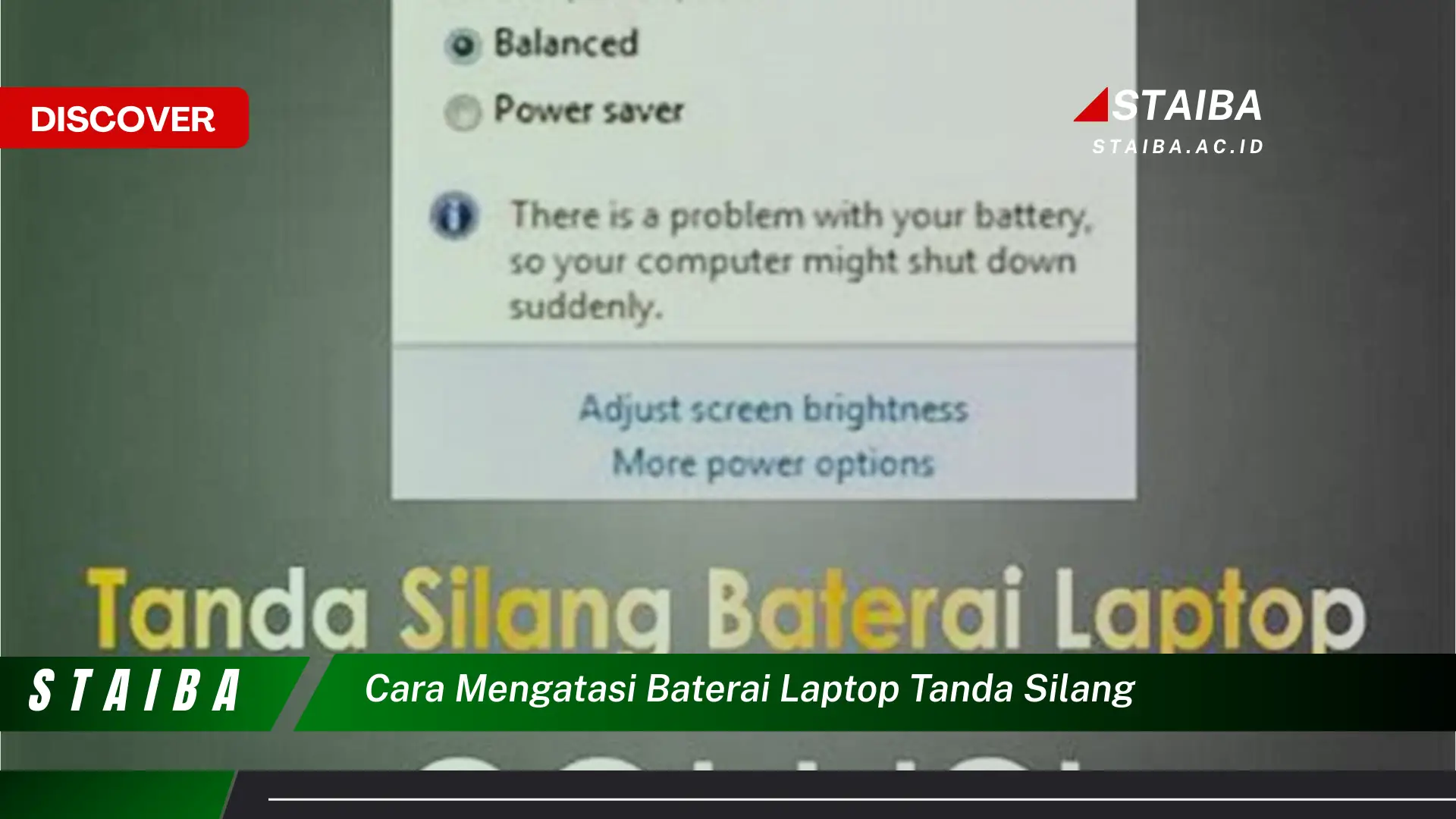 cara mengatasi baterai laptop tanda silang