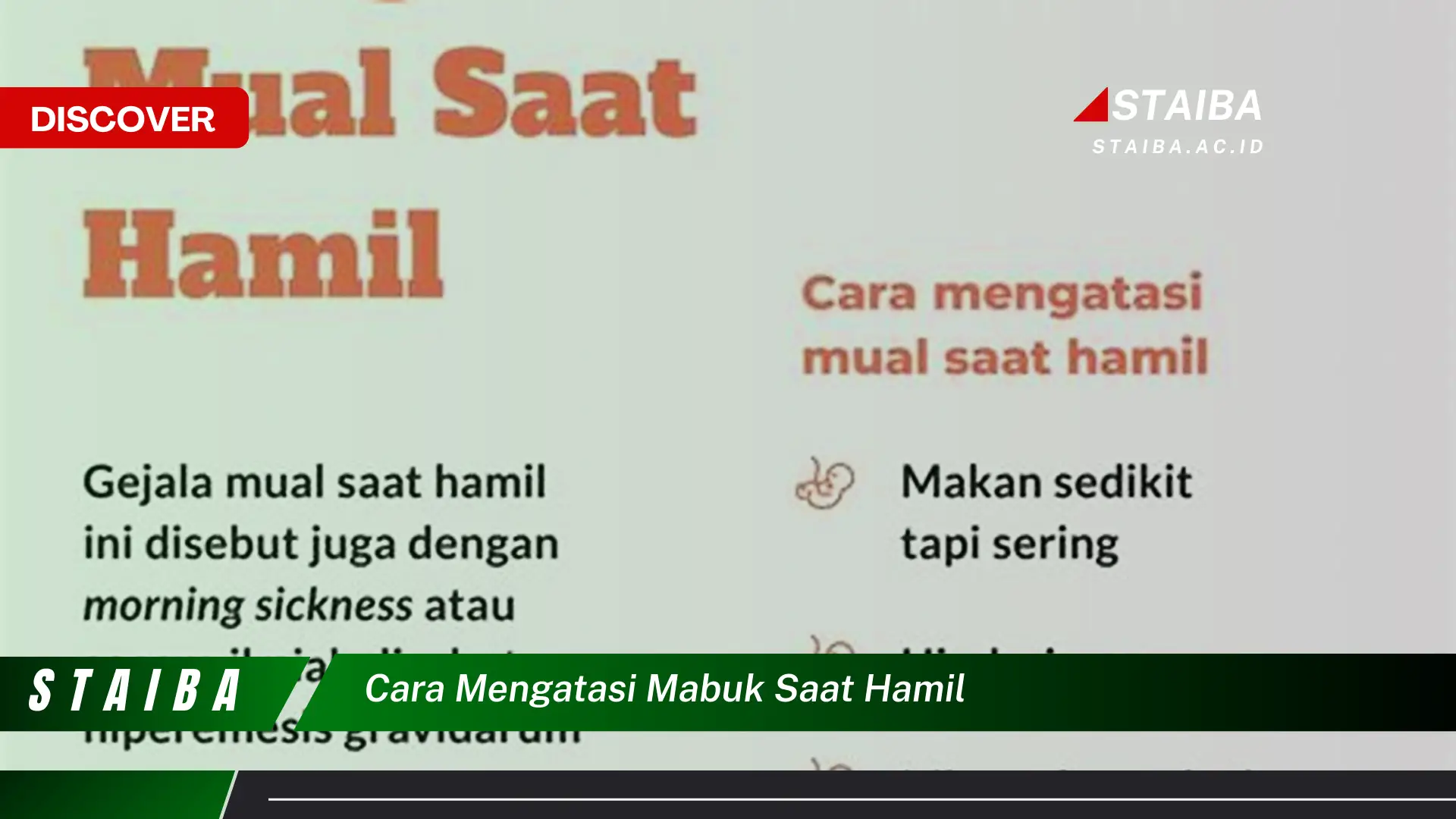 cara mengatasi mabuk saat hamil