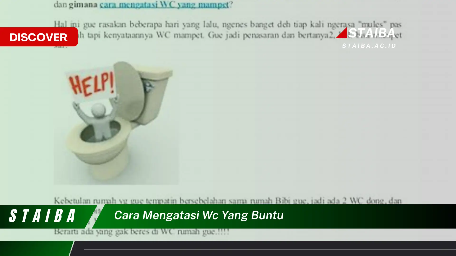 cara mengatasi wc yang buntu