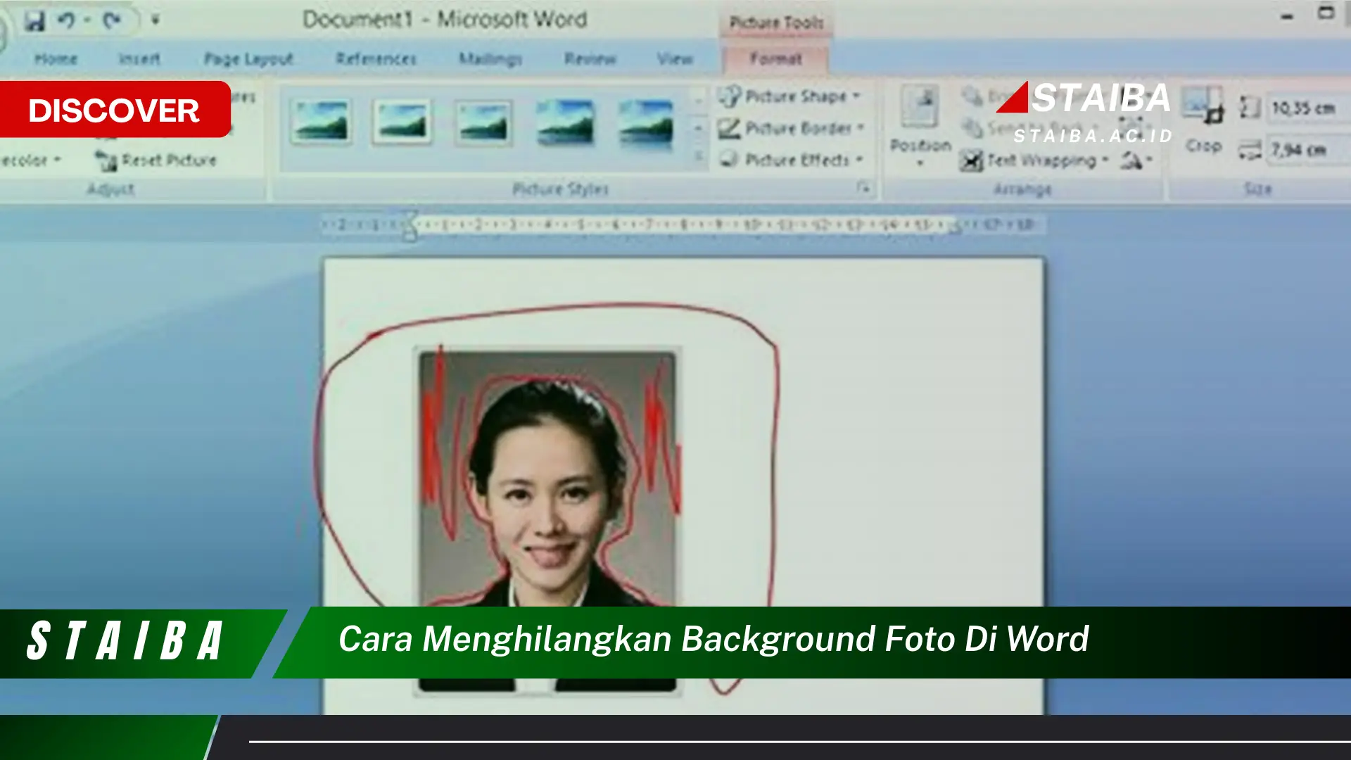 cara menghilangkan background foto di word