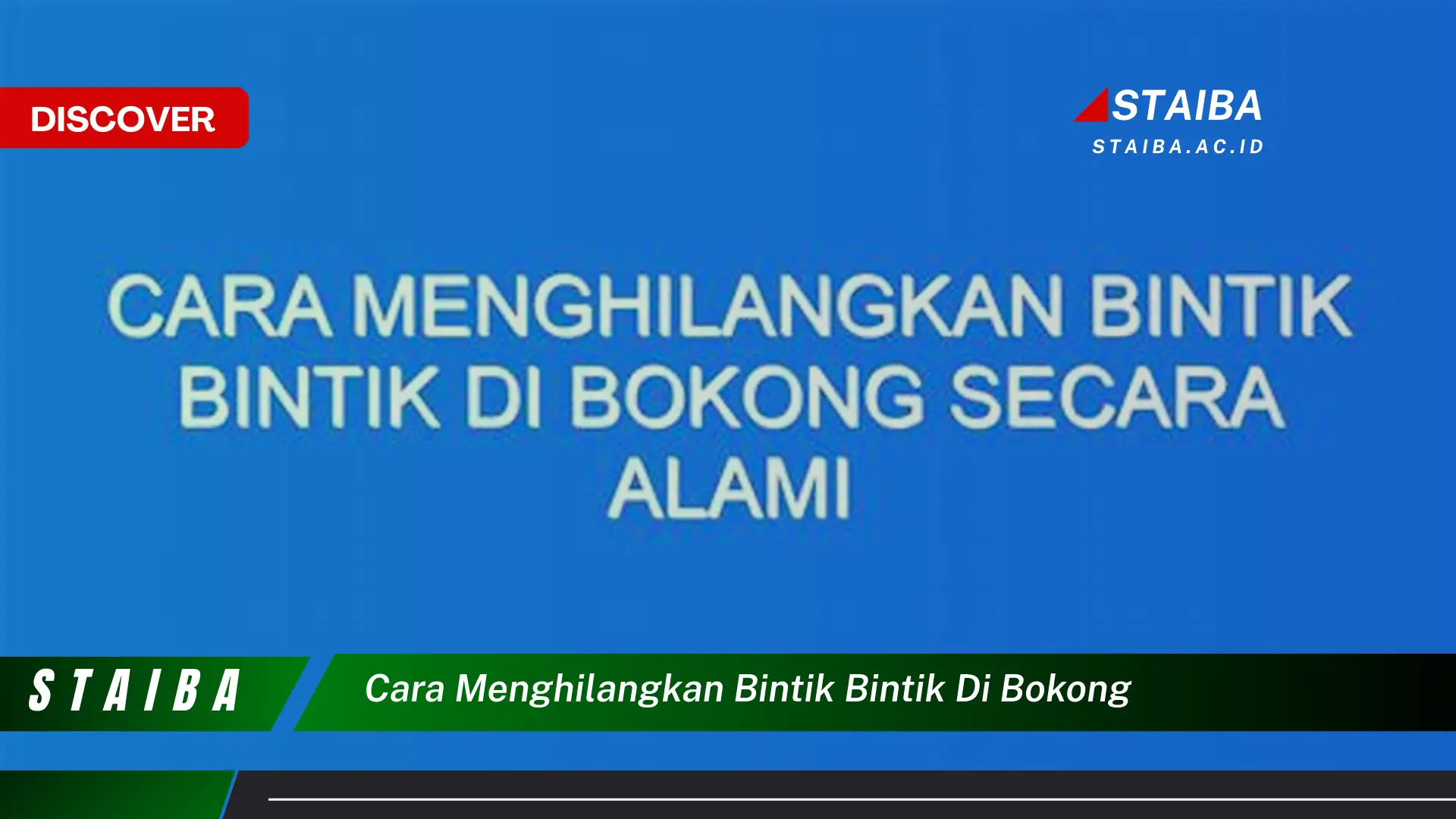 cara menghilangkan bintik bintik di bokong