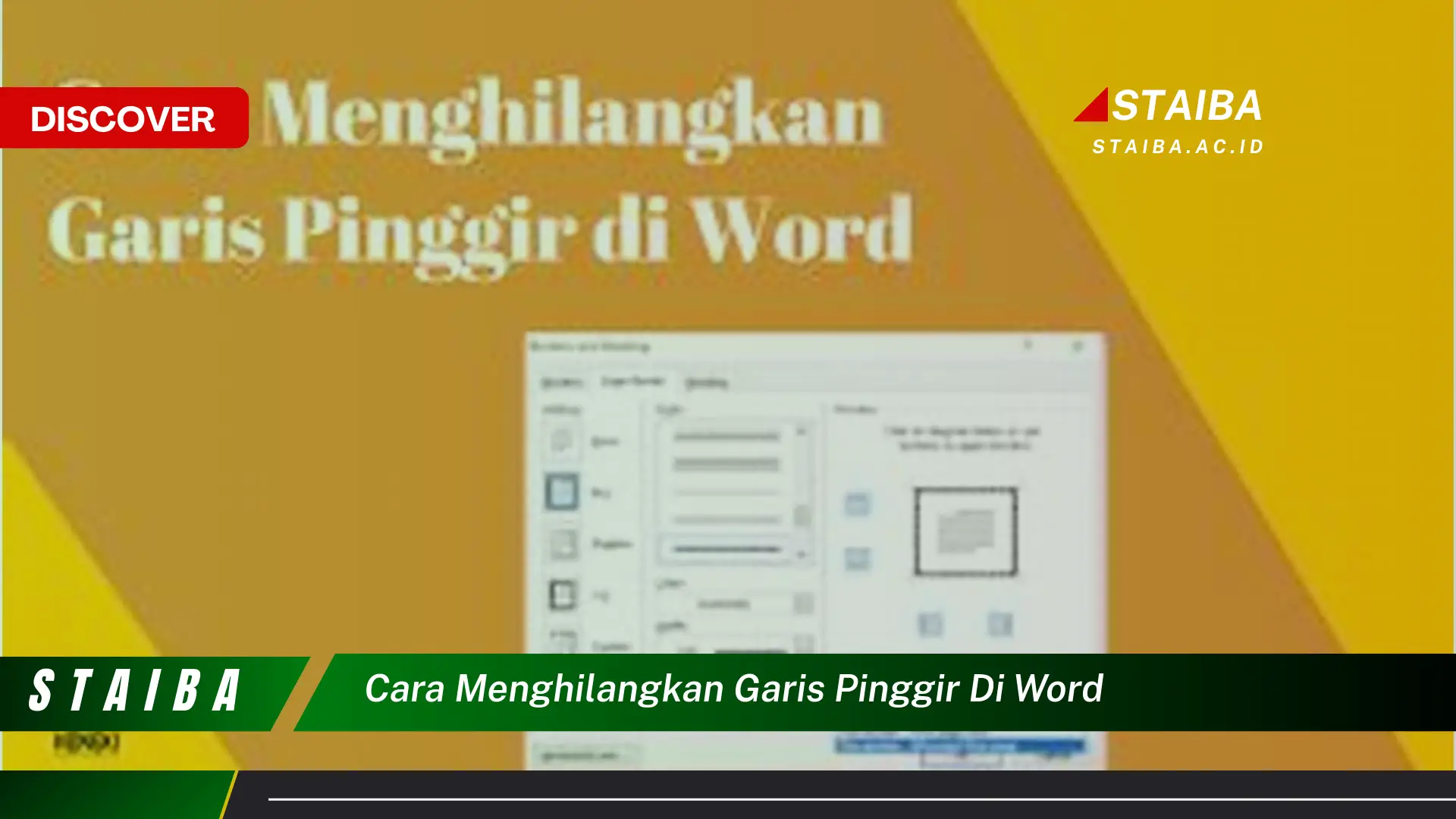 cara menghilangkan garis pinggir di word
