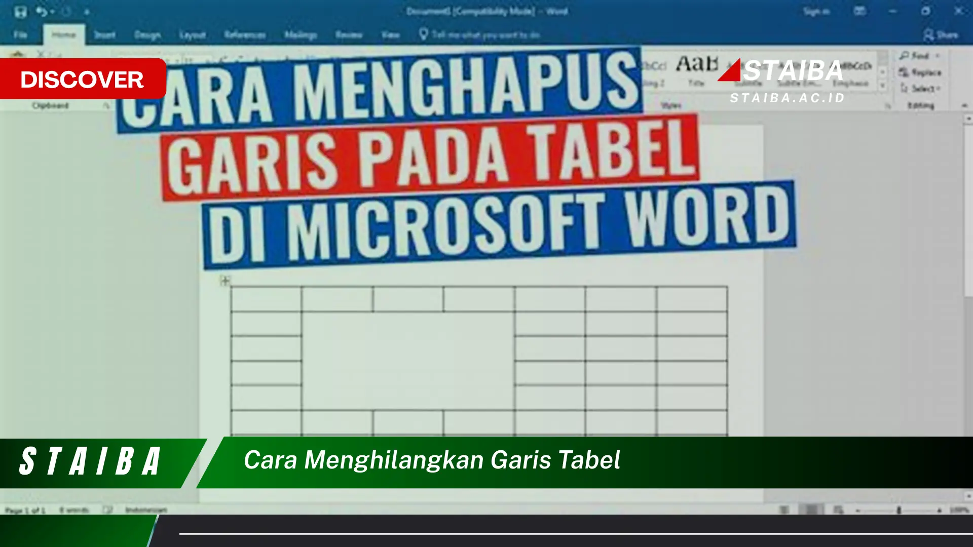 cara menghilangkan garis tabel