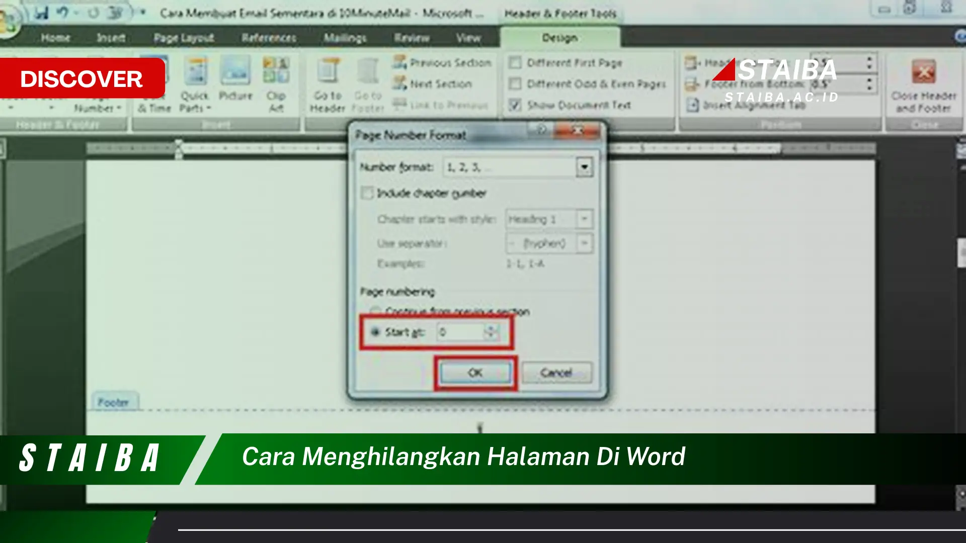 cara menghilangkan halaman di word