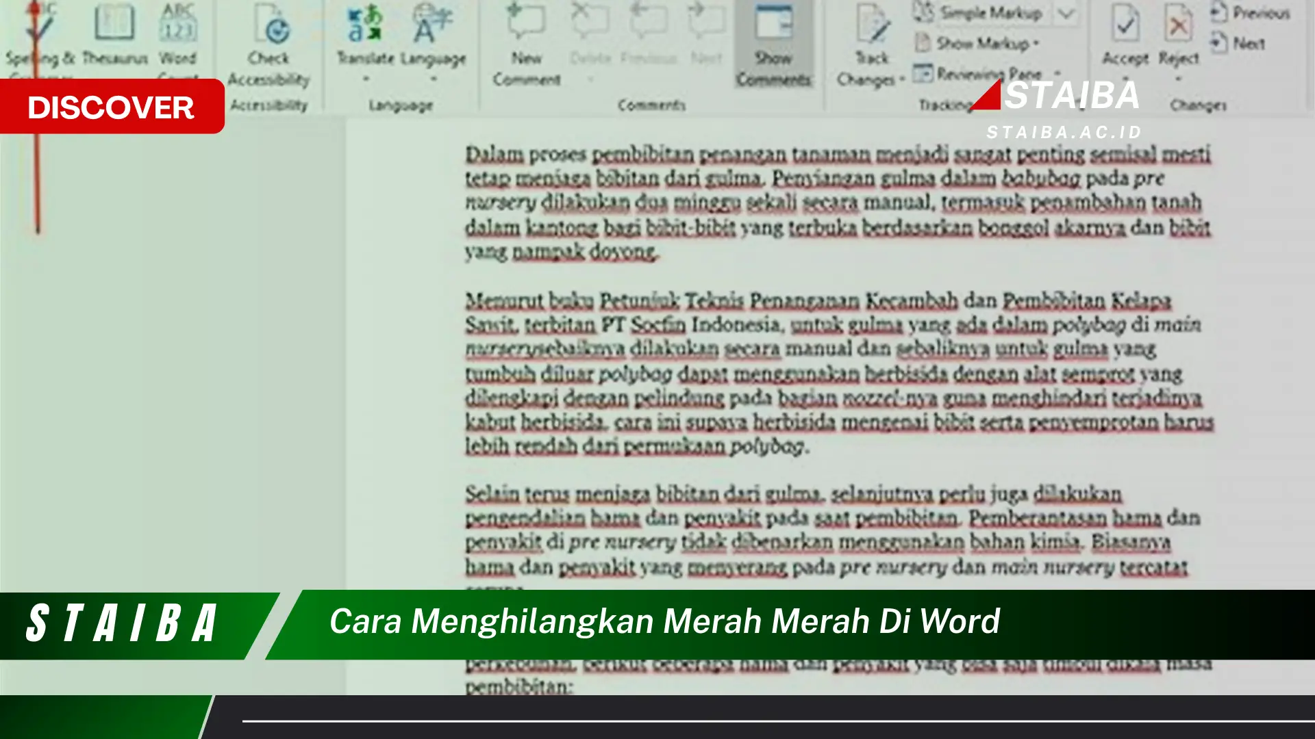 cara menghilangkan merah merah di word