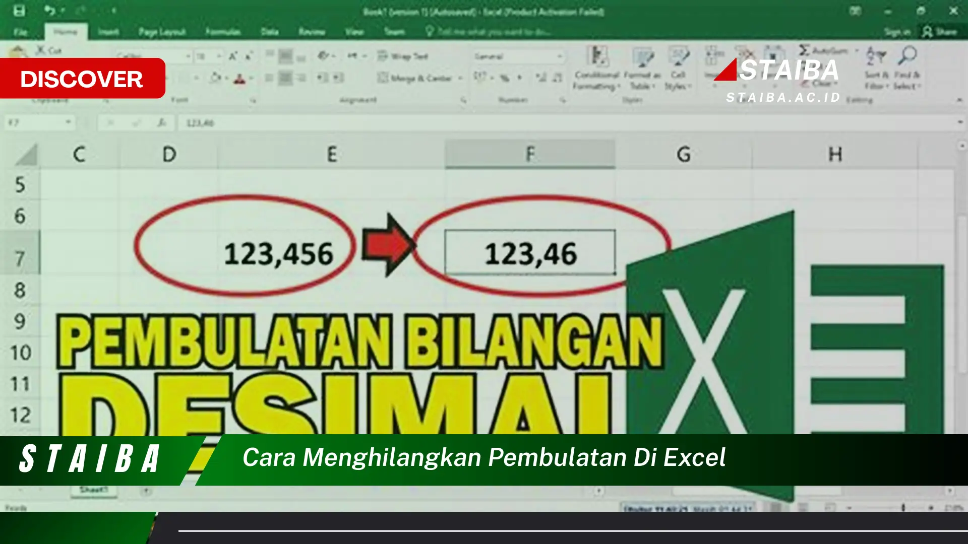 cara menghilangkan pembulatan di excel