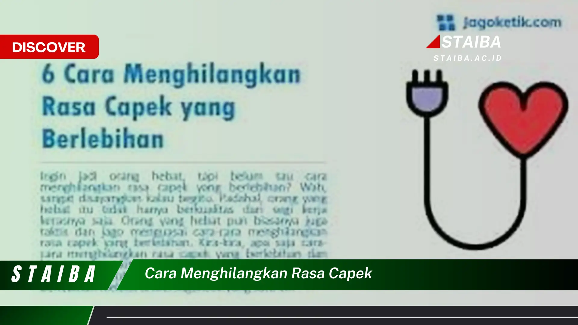 cara menghilangkan rasa capek