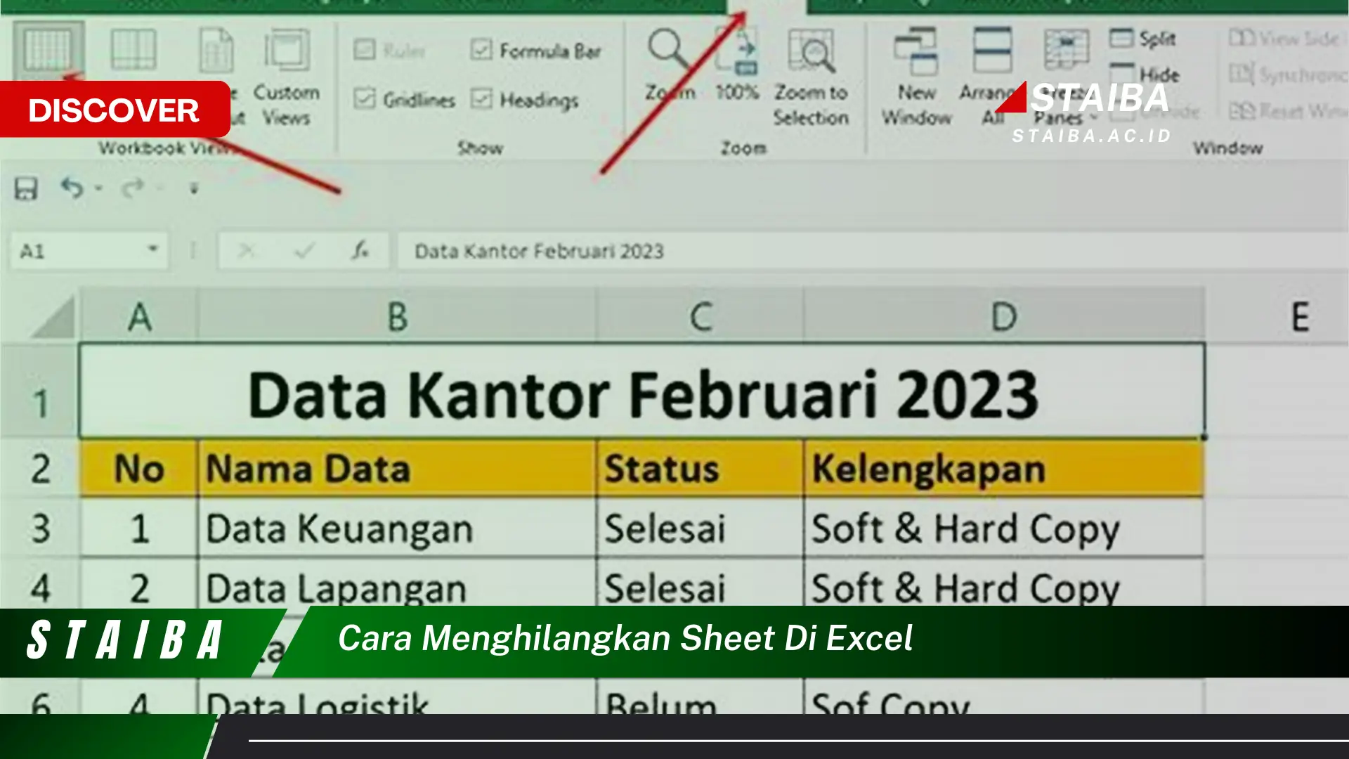 cara menghilangkan sheet di excel